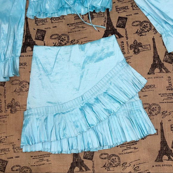 Nichole Lynel NWT! “Main Thang” Sky Blue Stretch Set Size M - Picture 3 of 11